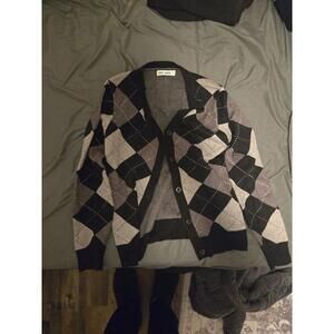 Grace Karin Argyle Pattern Button-Up Cardigan Sweater Size M